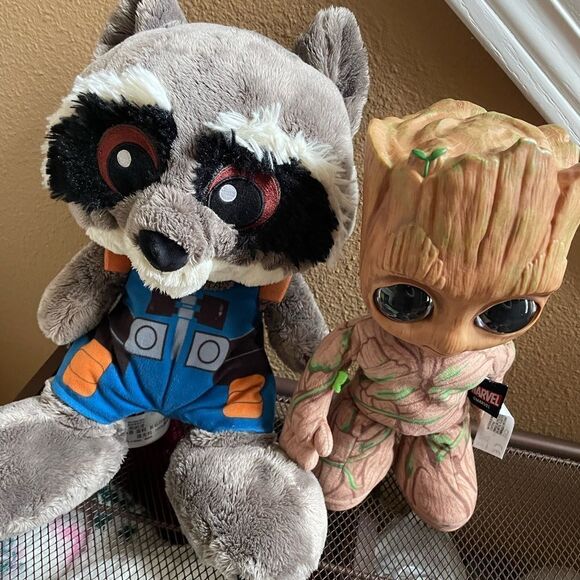 Marvel Groot I Am Groot Groovy Doll & Raccoon Rocket 14 inch Plush Guardians - Picture 14 of 16